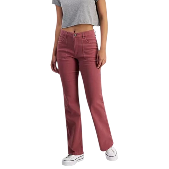 Tinseltown Mid Rise Slim Flare Patch Pocket Jean Crushed Berry Junior Size 15/32 - Picture 1 of 11